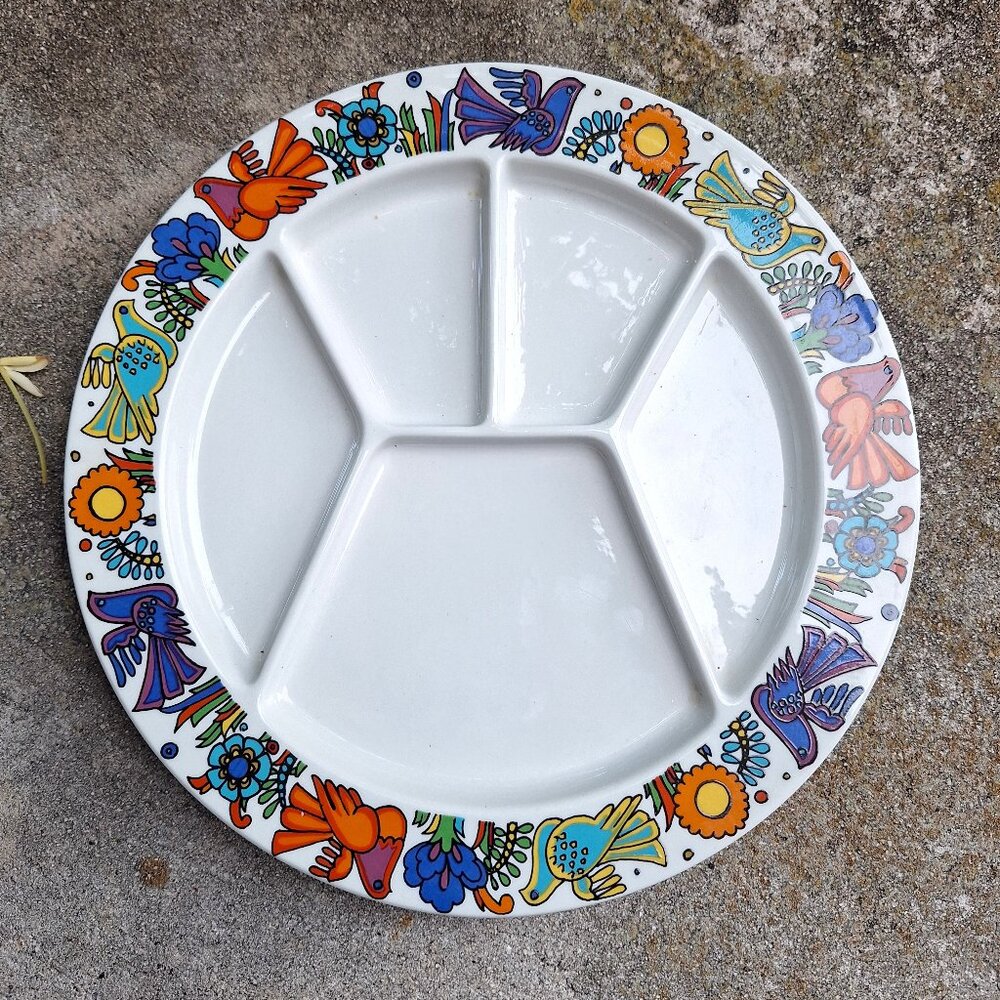 Villeroy & Boch Acapulco Septfontaines Luxembourg  Divided Plate Fondue Vintage